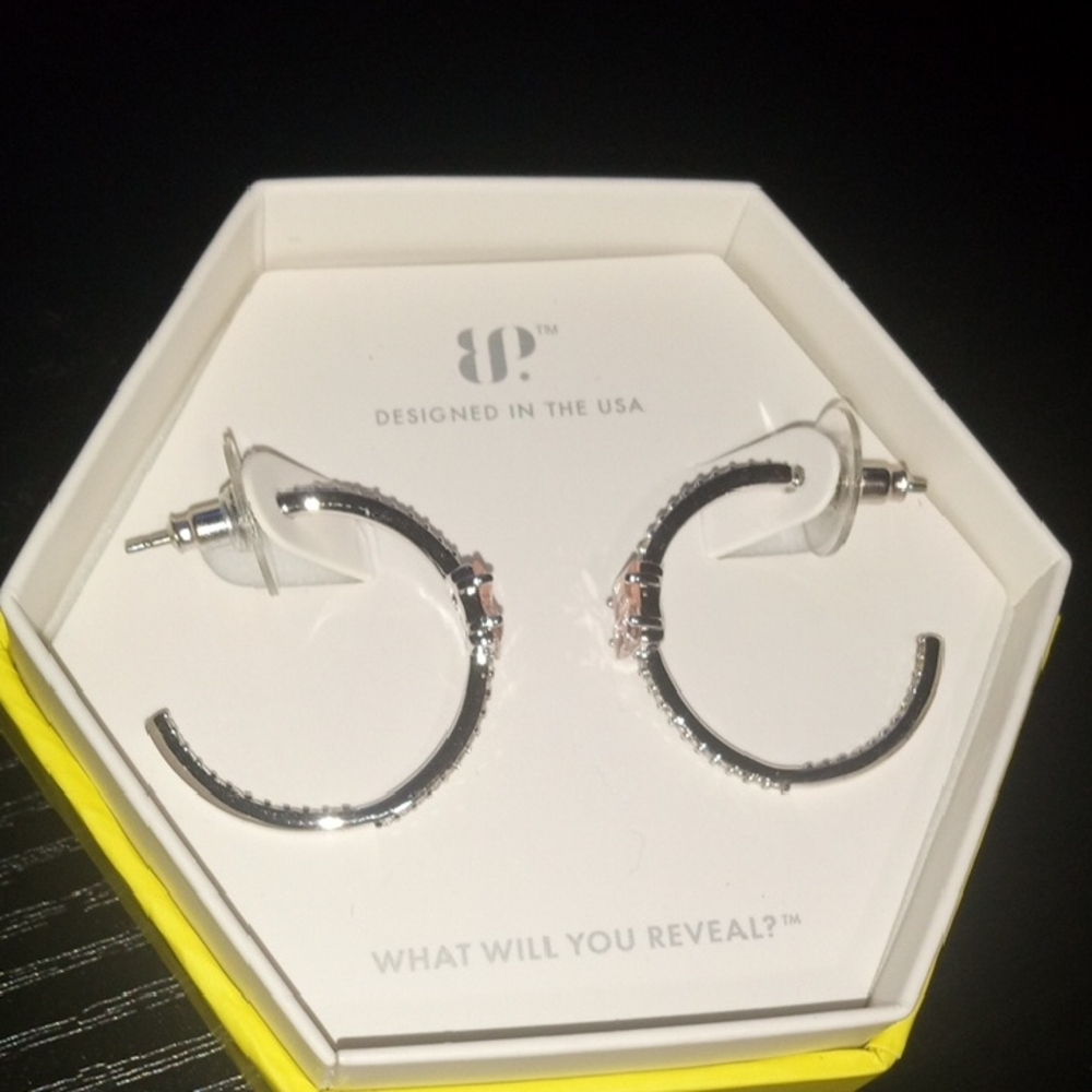 BP Silver Hoop Earrings